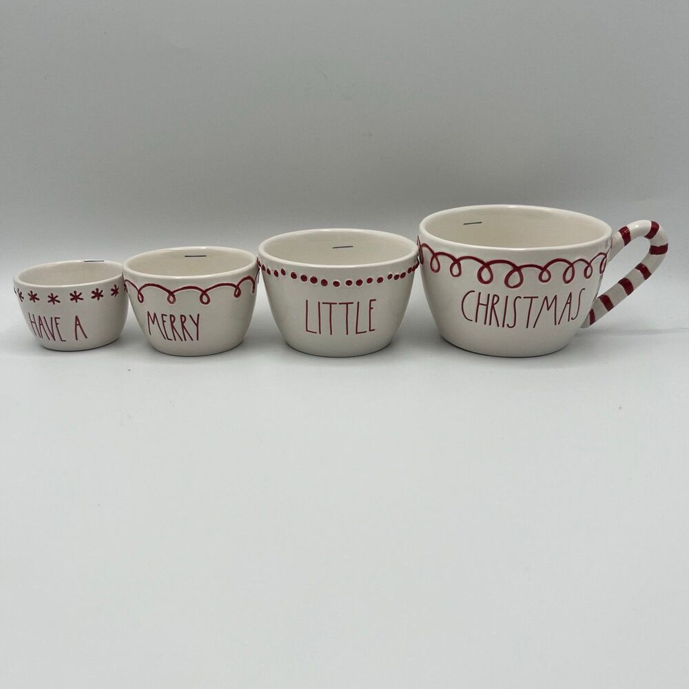 Rae Dunn Christmas Candy Cane HAVE A MERRY LITTLE CHRISTMAS Measuring Cups